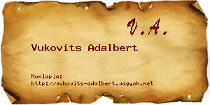 Vukovits Adalbert névjegykártya